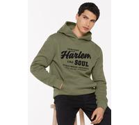 Kapuzensweatshirt HARLEM SOUL, Herren, Gr. S, grün (deep khaki), Material: 65% Baumwolle, 35% Polyester, bestickt, regular fit, Rundhals, eingesetzt Rippbündchen, Sweatshirts, mit Frottee Lettern (259