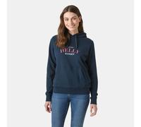Kapuzensweatshirt HELLY HANSEN "W CORE GRAPHIC HOODIE", Damen, Gr. XL, navy, Obermaterial: 100% Baumwolle, Sweatshirts, mit Kapuze, für sportliche Aktivitäten und Freizeit (19623813-XL) navy
