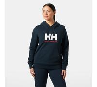 Kapuzensweatshirt HELLY HANSEN "W HH LOGO HOODIE", Damen, Gr. XS, navy, Obermaterial: 100% Baumwolle, normal, Rundhals, Sweatshirts, sportlicher Schnitt, für Outdoormode und Streetwear (74613141-XS) n