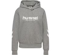 Kapuzensweatshirt HUMMEL "hmlLEGACY 2.0 W HOODIE", Damen, Gr. M, grau (grau melange), angeraute Sweatware, Obermaterial: 60% Baumwolle, 40% Polyester, normal, angesetztes Bündchen, Sweatshirts, mit ve