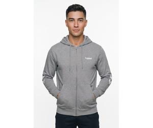 Kapuzensweatshirt HUMMEL "HMLLEGACY 2.0 ZIP HOODIE", Herren, Gr. XL, grau (grau melange), Obermaterial: 60% Baumwolle, 40% Polyester, Sweatshirts, sportlicher Schnitt, für vielseitige Aktivitäten, mit