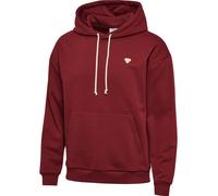 Kapuzensweatshirt HUMMEL "hmlLOOSE HOODIE BEE", Damen, Gr. XXL, syrah, angeraute Sweatware, Obermaterial: 84% Baumwolle, 16% Polyester, Sweatshirts, sportlicher Stil, mit Kapuze, aus Baumwolle und Pol
