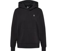 Kapuzensweatshirt HUMMEL "HMLPULSE W SWEAT HOODIE", Damen, Gr. XL (42), schwarz, Obermaterial: 60% Baumwolle, 40% Polyester, normal normal, Sweatshirts, normale Passform, mit Kapuze, mit gesticktem Ch