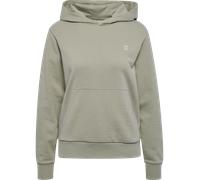 Kapuzensweatshirt HUMMEL "HMLPULSE W SWEAT HOODIE", Damen, Gr. XS, seagrass, Obermaterial: 60% Baumwolle, 40% Polyester, normal normal, Sweatshirts, normale Passform, mit Kapuze, mit gesticktem Chevro