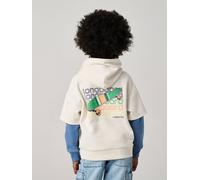 Kapuzensweatshirt im Lagenlook Jungen mit Recycling-Polyester, personalisierbar wollweiß Gr. 92/98 von vertbaudet