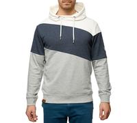 Kapuzensweatshirt INDICODE "INAlami", Herren, Gr. L, weiß (sanftes weiß), Sweatware, Obermaterial: 60% Baumwolle, 40% Polyester, colorblocking, regular fit, Rippbündchen, Sweatshirts (30464114-L) sanf