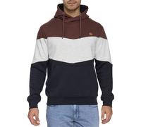 Kapuzensweatshirt INDICODE "INMarcus", Herren, Gr. M, rot (andorra), Sweatware, Obermaterial: 60% Baumwolle, 40% Polyester, colorblocking, regular fit normal, Rundhals, Rippbündchen, Sweatshirts Kapuz