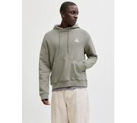 Kapuzensweatshirt JACK & JONES "JCOFLARE BACK PHOTO PRINT SWEAT HOOD", Damen, Gr. XL, vetiver, angeraute Sweatware, Obermaterial: 100% Baumwolle, unifarben, relaxed fit, Rippbündchen, Sweatshirts Kapu