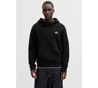 Kapuzensweatshirt JACK & JONES "JCOFLARE BACK PHOTO PRINT SWEAT HOOD", Herren, Gr. XXL, schwarz, angeraute Sweatware, Obermaterial: 100% Baumwolle, unifarben, relaxed fit, Rippbündchen, Sweatshirts Ka