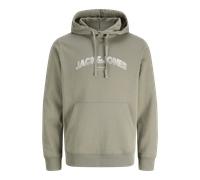 Kapuzensweatshirt JACK & JONES "JJAVERY SWEAT HOOD", Herren, Gr. XXL, vetiver, angeraute Sweatware, Obermaterial: 60% Baumwolle, 40% Polyester, bedruckt, regular fit normal, Rundhals, Rippbündchen, Sw