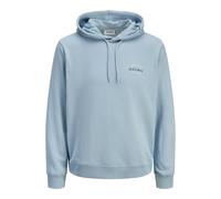 Kapuzensweatshirt JACK & JONES "JJBRANDON SWEAT HOOD", Herren, Gr. XL, celestial blau, angeraute Sweatware, Obermaterial: 65% Polyester, 35% Baumwolle, unifarben, regular fit, Rippbündchen, Sweatshirt