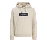 Kapuzensweatshirt JACK & JONES "JJBUSTER SWEAT HOOD BTS", Herren, Gr. S, moonbeam, angeraute Sweatware, Obermaterial: 60% Baumwolle, 40% Polyester, bedruckt, normal normal, Rundhals, Rippbündchen, Swe