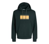 Kapuzensweatshirt JACK & JONES "JJBUSTER SWEAT HOOD BTS", Herren, Gr. XXL, scarab, angeraute Sweatware, Obermaterial: 60% Baumwolle, 40% Polyester, bedruckt, normal normal, Rundhals, Rippbündchen, Swe