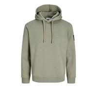 Kapuzensweatshirt JACK & JONES "JJCLEVELAND SWEAT HOOD SN", Herren, Gr. L, beige (vetiver), angeraute Sweatware, Obermaterial: 65% Polyester, 35% Baumwolle, unifarben, regular fit normal, Rundhals, Ri