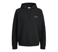 Kapuzensweatshirt JACK & JONES "JJCOLLEGE LOGO SWEAT HOOD", Herren, Gr. XL, schwarz, Sweatware, Obermaterial: 80% Baumwolle, 20% Polyester, unifarben, relaxed fit hüftlang, Rundhals, Rippbündchen, Swe