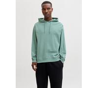 Kapuzensweatshirt JACK & JONES "JJCOLLEGE LOGO SWEAT HOOD", Herren, Gr. XS, mineral blau, Sweatware, Obermaterial: 80% Baumwolle, 20% Polyester, unifarben, relaxed fit hüftlang, Rundhals, Rippbündchen