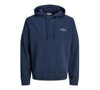 Kapuzensweatshirt JACK & JONES "JJCOLLEGE LOGO SWEAT HOOD", Herren, Gr. XS, navy blazer, Sweatware, Obermaterial: 80% Baumwolle, 20% Polyester, unifarben, relaxed fit hüftlang, Rundhals, Rippbündchen,