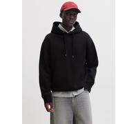 Kapuzensweatshirt JACK & JONES "JJEACE SWEAT HOOD NOOS", Herren, Gr. M, schwarz, angeraute Sweatware, Obermaterial: 70% Baumwolle, 30% Polyester, unifarben, relaxed fit normal, Rundhals, Rippbündchen,