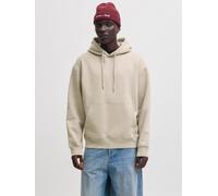 Kapuzensweatshirt JACK & JONES "JJEACE SWEAT HOOD NOOS", Herren, Gr. S, beige (moonbeam), angeraute Sweatware, Obermaterial: 70% Baumwolle, 30% Polyester, unifarben, relaxed fit normal, Rundhals, Ripp