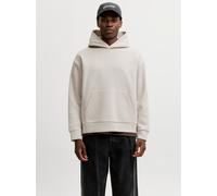 Kapuzensweatshirt JACK & JONES "JJEBARRON SWEAT HOOD NOOS", Herren, Gr. L, moonbeam, angeraute Sweatware, Obermaterial: 70% Polyester, 30% Baumwolle, unifarben, relaxed fit normal, Rundhals, Rippbündc