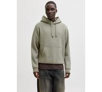 Kapuzensweatshirt JACK & JONES "JJEBRADLEY SWEAT HOOD NOOS", Herren, Gr. S, vetiver, angeraute Sweatware, Obermaterial: 65% Polyester, 35% Baumwolle, unifarben, relaxed fit normal, ohne Ausschnitt, Ri
