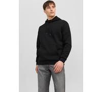 Kapuzensweatshirt JACK & JONES "JJEBRADLEY SWEAT HOOD NOOS", Herren, Gr. XS, schwarz, angeraute Sweatware, Obermaterial: 61% Polyester, 39% Baumwolle, unifarben, loose fit taillenbedeckt, ohne Ausschn