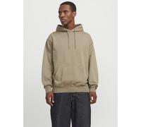 Kapuzensweatshirt JACK & JONES "JJECHARGE FADED SWEAT HOOD NOOS", Herren, Gr. M, silber (silber sage), angeraute Sweatware, Obermaterial: 100% Baumwolle, unifarben, loose fit taillenbedeckt, ohne Auss