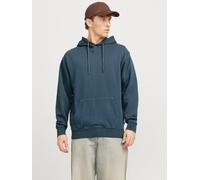 Kapuzensweatshirt JACK & JONES "JJECHARGE FADED SWEAT HOOD NOOS", Herren, Gr. XS, blau (mood indigo), angeraute Sweatware, Obermaterial: 100% Baumwolle, unifarben, loose fit taillenbedeckt, ohne Aussc