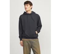 Kapuzensweatshirt JACK & JONES "JJECHARGE SWEAT HOOD NOOS", Herren, Gr. M, blau (schwarz navy), angeraute Sweatware, Obermaterial: 60% Baumwolle, 40% Polyester, unifarben, loose fit taillenbedeckt, oh