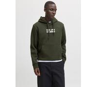 Kapuzensweatshirt JACK & JONES "JJECORP GRAPHIC SWEAT HOOD NOOS", Herren, Gr. S, duffel bag detail:01, angeraute Sweatware, Obermaterial: 70% Baumwolle, 30% Polyester, bedruckt, relaxed fit taillenbed