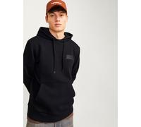 Kapuzensweatshirt JACK & JONES "JJECORP LOGO SWEAT HOOD NOOS", Herren, Gr. M, schwarz (schwarz detail:small print, schwarz), angeraute Sweatware, Obermaterial: 70% Baumwolle, 30% Polyester, bedruckt,
