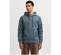 Kapuzensweatshirt JACK & JONES "JJECORP LOGO SWEAT HOOD NOOS", Herren, Gr. XL, turbulence detail:small print, angeraute Sweatware, Obermaterial: 70% Baumwolle, 30% Polyester, bedruckt, regular fit nor