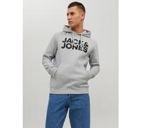 Jack & Jones Kapuzensweatshirt CORP Logo Hoodie mit Logoprint 68% Baumwolle, XS (44) hellgrau meliert