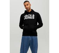 Jack & Jones Herren Hoodie Kapuzensweatshirt JJ Ecorp Logo Sweat Hood Schwarz Größe 2XL