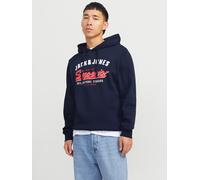 Kapuzensweatshirt JACK & JONES "JJELOGO SWEAT HOOD 2 COL 24/25 NOOS", Herren, Gr. XS, blau (sky captain), angeraute Sweatware, Obermaterial: 70% Baumwolle, 30% Polyester, bedruckt, regular fit taillen