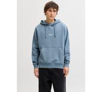 Kapuzensweatshirt JACK & JONES "JJESOHO SWEAT HOOD NOOS", Herren, Gr. L, blau mirage, angeraute Sweatware, Obermaterial: 80% Baumwolle, 20% Polyester, unifarben, relaxed fit, Rippbündchen, Sweatshirts