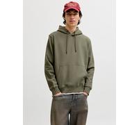Kapuzensweatshirt JACK & JONES "JJESTAR BASIC SWEAT HOOD NOOS", Herren, Gr. M, vetiver, angeraute Sweatware, Obermaterial: 70% Baumwolle, 30% Polyester, unifarben, relaxed fit, Rundhals, Rippbündchen,