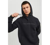 Kapuzensweatshirt JACK & JONES "JJESTAR mit 3D-Print und Kapuze für vielseitige Anlässe", Herren, Gr. L, schwarz, angeraute Sweatware, Obermaterial: 70% Baumwolle, 30% Polyester, bedruckt, relaxed fit