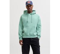 Kapuzensweatshirt JACK & JONES "JJESTAR mit 3D-Print und Kapuze für vielseitige Anlässe", Herren, Gr. S, grün (mineral blau), angeraute Sweatware, Obermaterial: 70% Baumwolle, 30% Polyester, bedruckt,