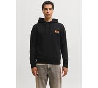 Kapuzensweatshirt JACK & JONES "JJRUSH SWEAT HOOD", Herren, Gr. XXL, schwarz, angeraute Sweatware, Obermaterial: 60% Baumwolle, 40% Polyester, bedruckt, regular fit normal, Rundhals, Rippbündchen, Swe