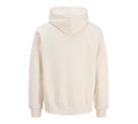 Kapuzensweatshirt JACK & JONES "JORFREDERIKSBERG GRAPHIC BOX SWEAT HOOD", Herren, Gr. L, beige (whisper weiß), angeraute Sweatware, Obermaterial: 70% Baumwolle, 30% Polyester, bedruckt, regular fit no
