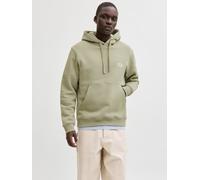 Kapuzensweatshirt JACK & JONES "JORGREENE BRANDING SWEAT HOOD CH", Herren, Gr. L, seagrass, angeraute Sweatware, Obermaterial: 60% Baumwolle, 40% Polyester, bedruckt, relaxed fit, Rippbündchen, Sweats