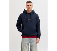 Kapuzensweatshirt JACK & JONES "JORNORREBRO EMB SWEAT HOOD NOOS", Herren, Gr. L, sky captain, angeraute Sweatware, Obermaterial: 89% Baumwolle, 11% Polyester, unifarben, relaxed fit normal, Rundhals,