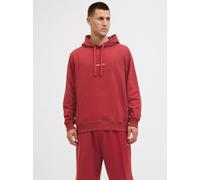 Kapuzensweatshirt JACK & JONES "JORNORREBRO EMB SWEAT HOOD NOOS", Jungen, Gr. L, rot (tibetan rot), angeraute Sweatware, Obermaterial: 89% Baumwolle, 11% Polyester, unifarben, relaxed fit normal, Rund