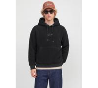 Kapuzensweatshirt JACK & JONES "JORNORREBRO EMB TEDDY SWEAT HOOD", Herren, Gr. L, schwarz, angeraute Sweatware, Obermaterial: 100% Polyester, unifarben, regular fit normal, Rundhals, Rippbündchen, Swe