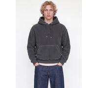 Kapuzensweatshirt JACK & JONES "JORNORREBRO EMB TEDDY SWEAT HOOD", Herren, Gr. S, grau (asphalt), angeraute Sweatware, Obermaterial: 100% Polyester, unifarben, regular fit normal, Rundhals, Rippbündch
