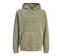Kapuzensweatshirt JACK & JONES "JPRBLUAIDEN HOOD SWEAT", Herren, Gr. S, winter moss, angeraute Sweatware, Obermaterial: 100% Baumwolle, bedruckt, regular fit normal, ohne Ausschnitt, Rippbündchen, Swe