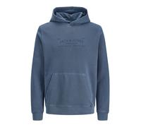 Kapuzensweatshirt JACK & JONES "JPRBLUAIDEN HOOD SWEAT", Herren, Gr. XXL, blau (insignia blau), angeraute Sweatware, Obermaterial: 100% Baumwolle, bedruckt, regular fit normal, ohne Ausschnitt, Rippbü