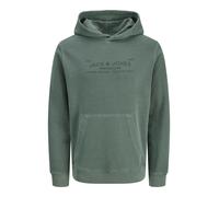 Kapuzensweatshirt JACK & JONES "JPRBLUAIDEN HOOD SWEAT", Herren, Gr. XXL, grün (pineneedle), angeraute Sweatware, Obermaterial: 100% Baumwolle, bedruckt, regular fit normal, ohne Ausschnitt, Rippbündc