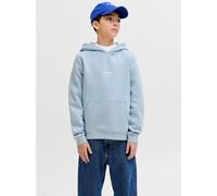 Kapuzensweatshirt JACK & JONES JUNIOR "JJESOHO SWEAT HOOD NOOS JNR", Jungen, Gr. 140, celestial blau, angeraute Sweatware, Obermaterial: 80% Baumwolle, 20% Polyester, bedruckt, relaxed fit normal, Run